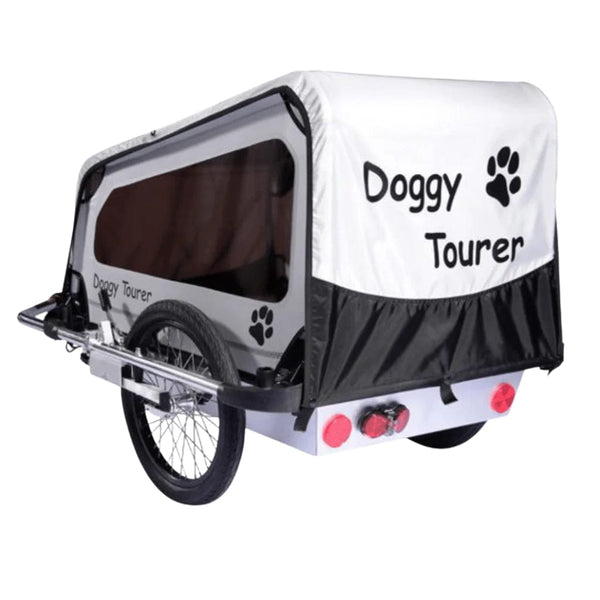 Doggy Tourer Snoopy Medium Dog Bike Trailer-Dog Bike Trailer-Doggy Tourer- Silver Circle Pets