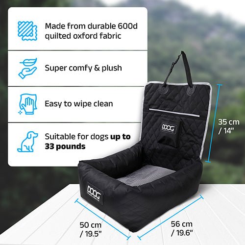 DOOG Dog Car Seat - Small to Medium | 2-in-1 Functionality-Dog Car Seat-DOOG- Silver Circle Pets