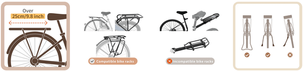 FikaGO Flytta Plus Bike Link | Rear Rack Bicycle Attachment-Dog Bike Basket Mounting Kit-FikaGo- Silver Circle Pets