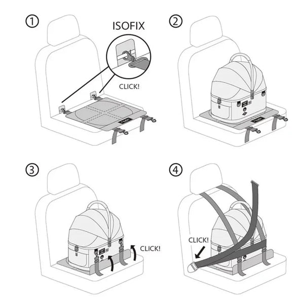 FikaGO Flytta Plus Car Seat Protector | ISOFIX Compatible-Pet Car Seat Protector-FikaGo- Silver Circle Pets