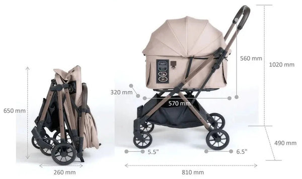 FikaGO FREE TO GO 2.5 Pet Stroller | Auto One-Second Fold-Pet Strollers-FikaGo- Silver Circle Pets