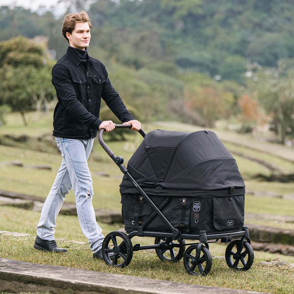 FikaGO KROSS Large Pet Wagon | 100kg Capacity Push & Pull System-Pet Strollers-FikaGo- Silver Circle Pets