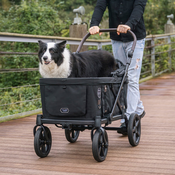 FikaGO KROSS Large Pet Wagon | 100kg Capacity Push & Pull System-Pet Strollers-FikaGo- Silver Circle Pets