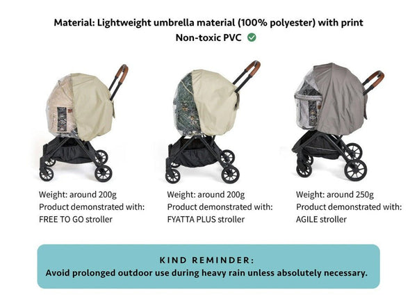 FikaGO Rain Cover for Pet Stroller | All-Weather Protection-Rain Cover-FikaGo- Silver Circle Pets