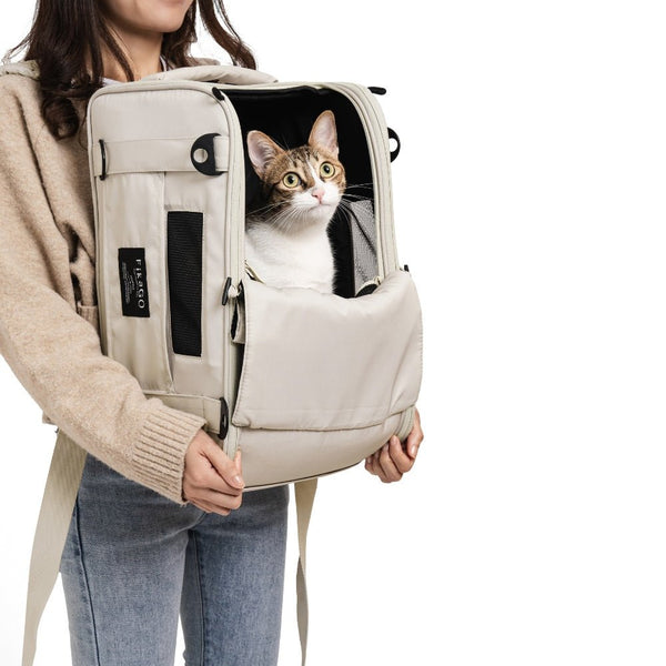 FikaGO Truffle | 6-in-1 Folding Pet Carrier | Airline Approved-Pet Carrier-FikaGo- Silver Circle Pets