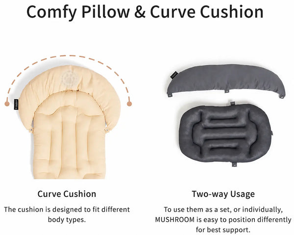FikaGO Mushroom Pet Stroller Pillow & Curve Cushion