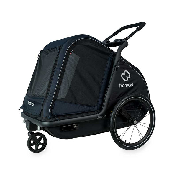 Hamax Pluto Multi-functional Dog Stroller & Dog Bike Trailer | Large-Pet Strollers-Hamax- Silver Circle Pets