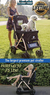 HPZ Pet Rover XL Stroller | Extra-Long Expandable-Pet Strollers-HPZ Pet Rover- Silver Circle Pets