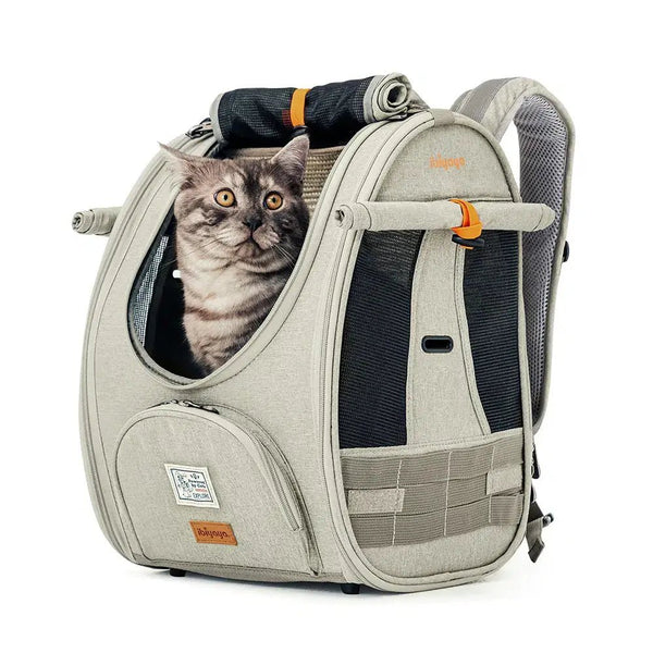 Ibiyaya Adventure Cat Carrier Backpack | Airline-Approved-Pet Accessories-Ibiyaya- Silver Circle Pets