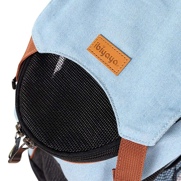 Ibiyaya Denim Fun Lightweight Pet Backpack | Airline-Approved-Pet Accessories-Ibiyaya- Silver Circle Pets