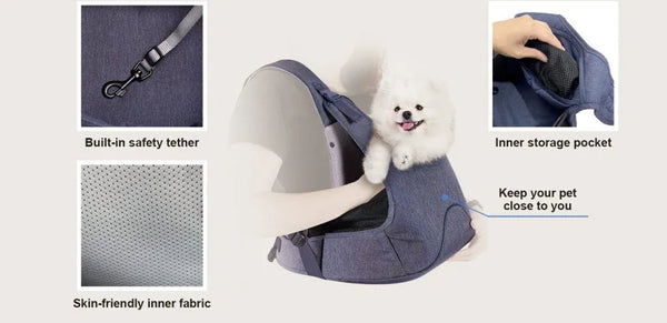Ibiyaya Hug Pack Small Dog Chest Carrier-Pet Carrier-Ibiyaya- Silver Circle Pets