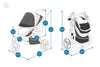 Ibiyaya The Beast Dog Jogging Stroller-Pet Strollers-Ibiyaya- Silver Circle Pets
