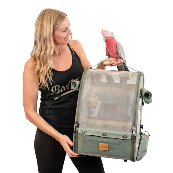 Ibiyaya Trackpack For Birds | Medium-Pet Carrier-Ibiyaya- Silver Circle Pets