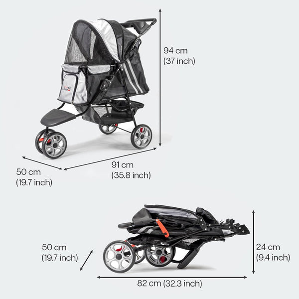 InnoPet All Terrain Dog Pram-Pet Strollers-Innopet- Silver Circle Pets