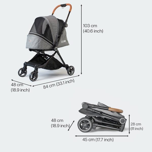 InnoPet City Buggy Dog Pram | U.K. Exclusive Stroller-Pet Strollers-Innopet- Silver Circle Pets