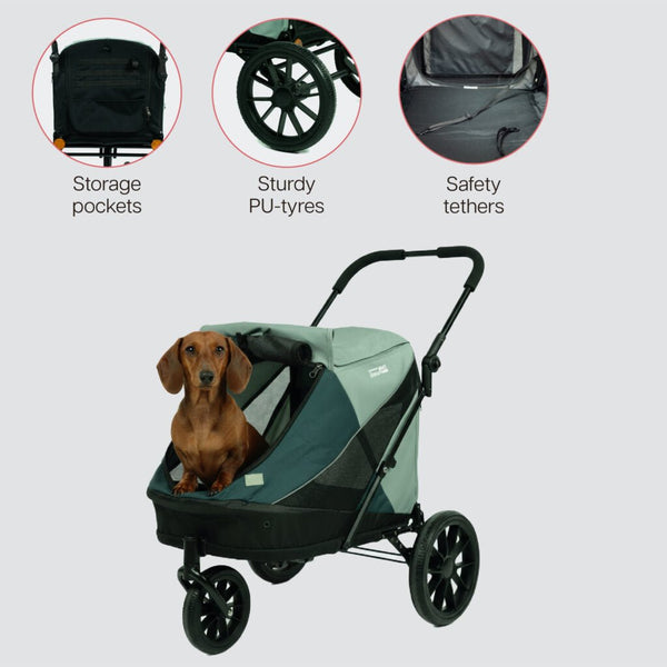 InnoPet Noah Dog Stroller, Bike Trailer & Travel Crate-Pet Strollers-Innopet- Silver Circle Pets