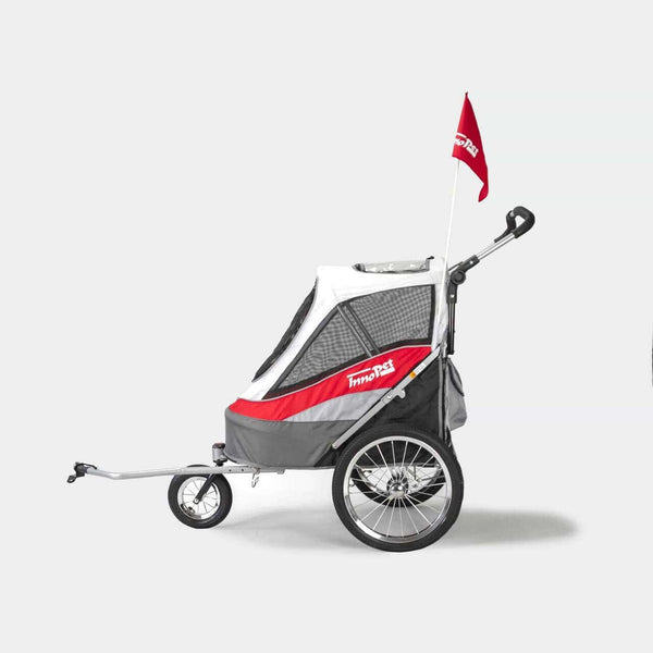 InnoPet Sporty Deluxe Pet Pram & Dog Bike Trailer with Free Rain Cover-Pet Strollers-Innopet- Silver Circle Pets