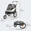 InnoPet Sporty Deluxe Pet Pram & Dog Bike Trailer with Free Rain Cover-Pet Strollers-Innopet- Silver Circle Pets