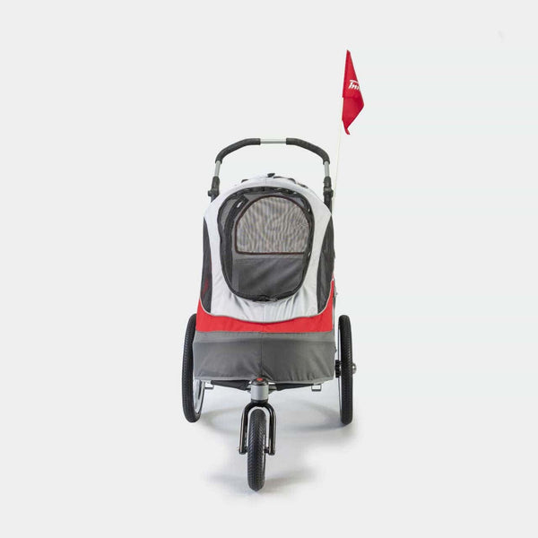 InnoPet Sporty Deluxe Pet Pram & Dog Bike Trailer with Free Rain Cover-Pet Strollers-Innopet- Silver Circle Pets