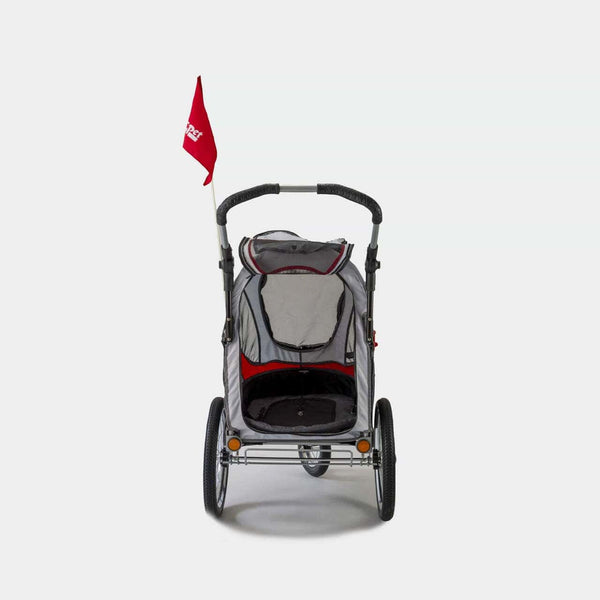InnoPet Sporty Deluxe Pet Pram & Dog Bike Trailer with Free Rain Cover-Pet Strollers-Innopet- Silver Circle Pets