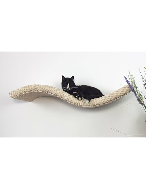 Cat's Atelier Metal Base Cat Wall Shelf WAVE | 75 cm Symmetrical Right