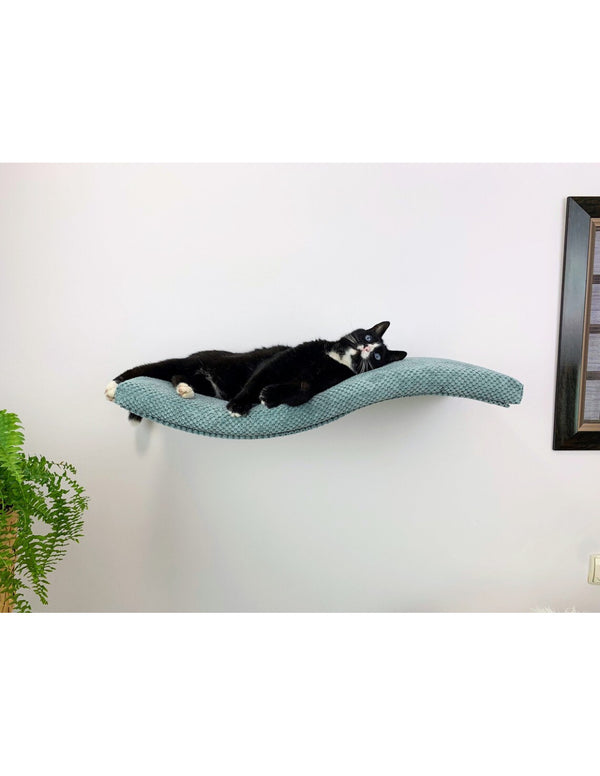 Cat's Atelier Metal Base Cat Wall Shelf | WAVE 75 cm Unsymmetrical Left
