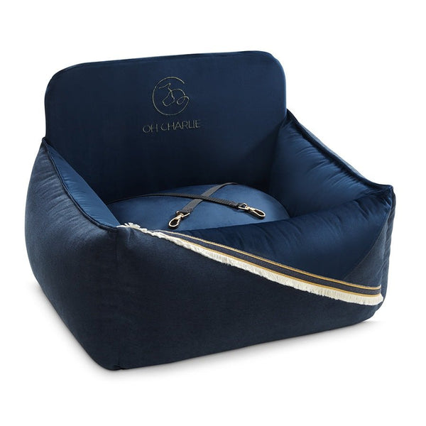 Oh Charlie Dog Car Seat Bed Allure-Dog Car Seat-Oh Charlie- Silver Circle Pets