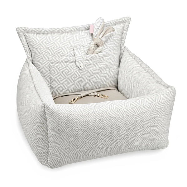Oh Charlie Dog Car Seat Bed Florence-Dog Car Seat-Oh Charlie- Silver Circle Pets