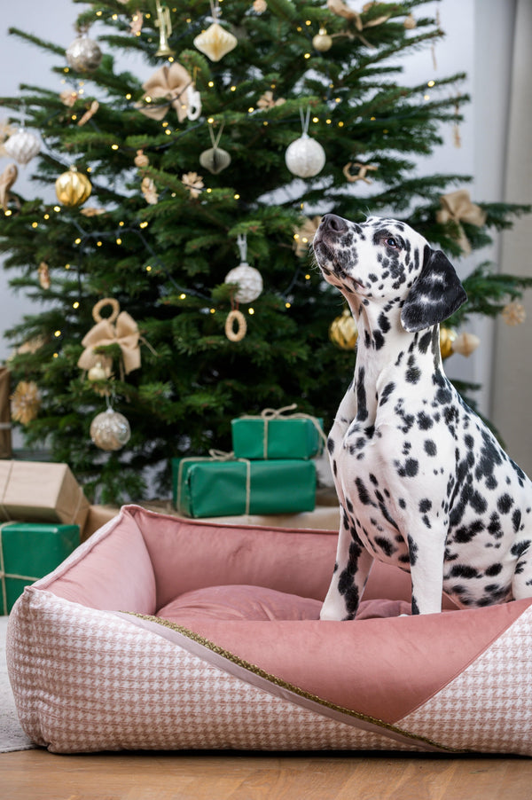 Oh Charlie Square Dog Bed Glamour Deluxe-Dog Bed-Oh Charlie- Silver Circle Pets