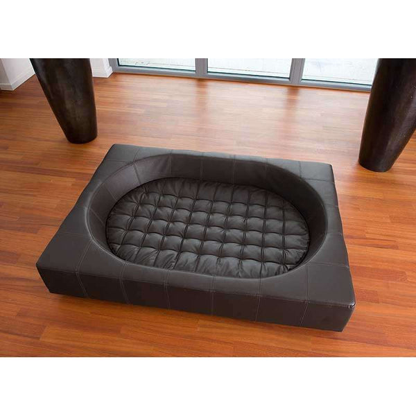 Pet Interiors Cube Faux Leather Dog Bed-Dog Bed-Pet Interiors- Silver Circle Pets