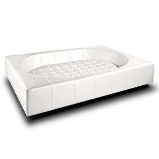 Pet Interiors Cube Faux Leather Dog Bed-Dog Bed-Pet Interiors- Silver Circle Pets