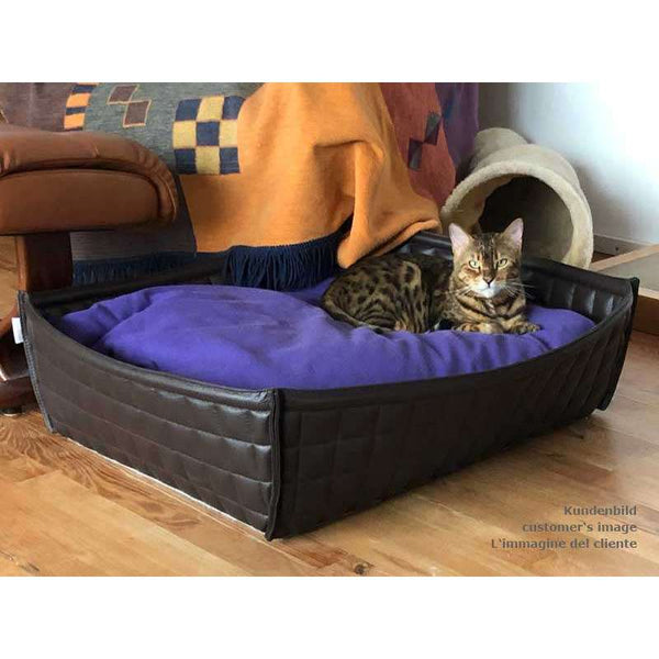 Pet Interiors Leather Cat Basket BOWL-Cat Bed-Pet Interiors- Silver Circle Pets