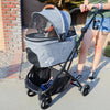 Petique 3-in-1 Tri-Fold Pet Stroller Travel System-Pet Strollers-Petique- Silver Circle Pets