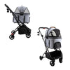 Petique 3-in-1 Tri-Fold Pet Stroller Travel System-Pet Strollers-Petique- Silver Circle Pets