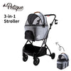 Petique 3-in-1 Tri-Fold Pet Stroller Travel System-Pet Strollers-Petique- Silver Circle Pets