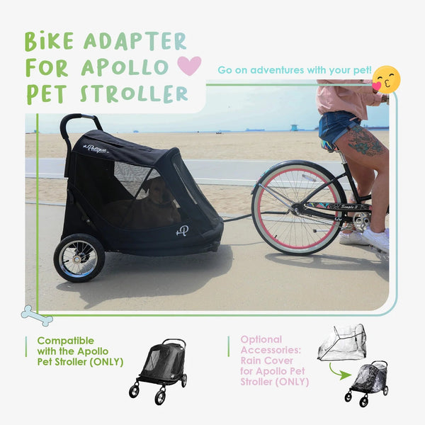 Petique Apollo Elite Bike Tow Adapter-Pet Stroller Accessories-Petique- Silver Circle Pets