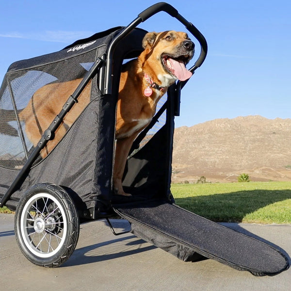 Petique Apollo Elite Pet Stroller & Trailer | Integrated Ramp-Pet Strollers-Petique- Silver Circle Pets