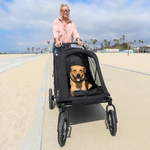 Petique Apollo Elite Pet Stroller & Trailer | Integrated Ramp-Pet Strollers-Petique- Silver Circle Pets