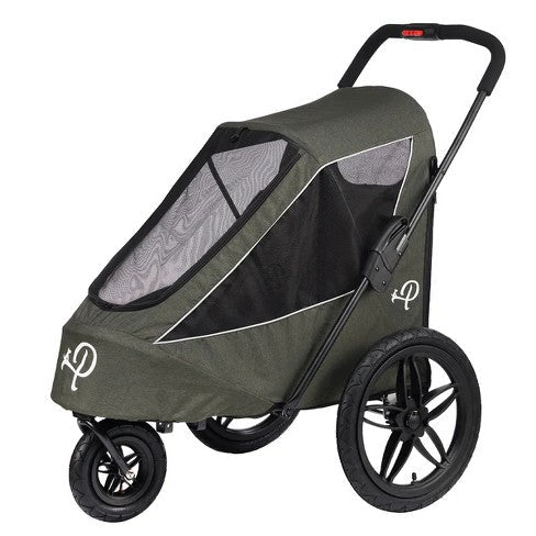 Petique Breeze Pet Jogger Stroller incl. Free Rain Cover & Bike Adapter-Pet Strollers-Petique- Silver Circle Pets