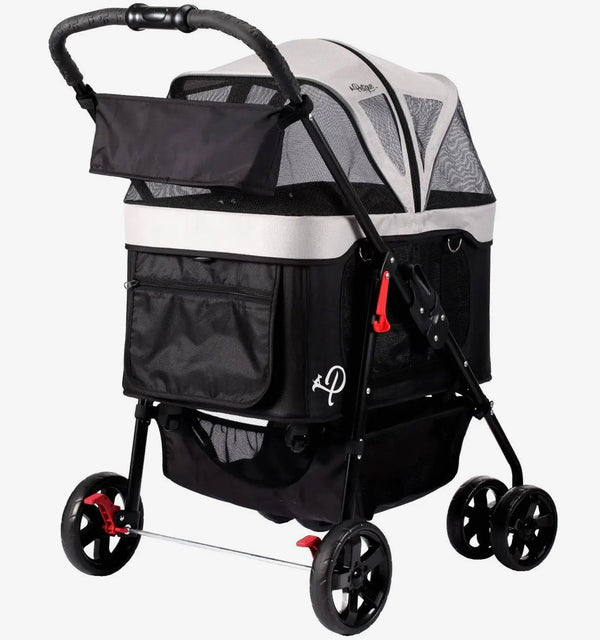 Petique Dynamic 4-in-1 Pet Stroller Travel System-Pet Strollers-Petique- Silver Circle Pets