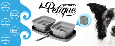 Petique Portabowl-Pet Strollers Accessories-Petique- Silver Circle Pets