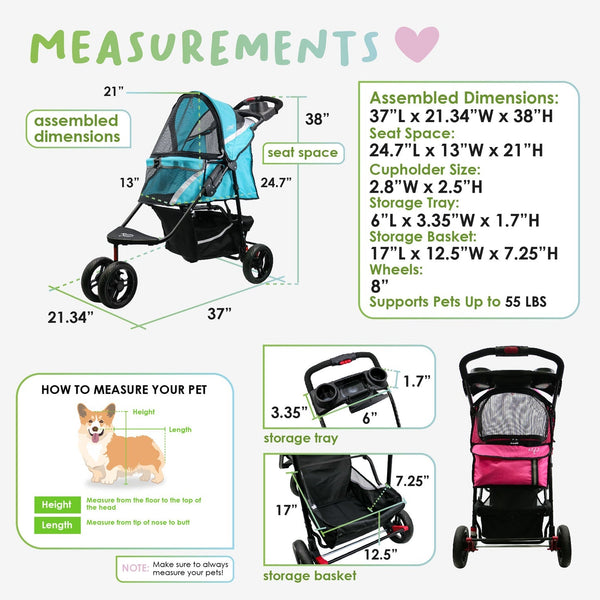 Petique Revolutionary Pet Stroller-Pet Strollers-Petique- Silver Circle Pets