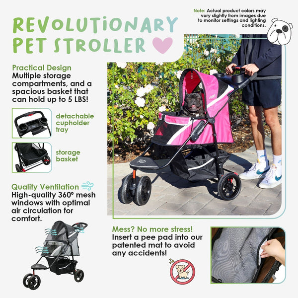 Petique Revolutionary Pet Stroller-Pet Strollers-Petique- Silver Circle Pets