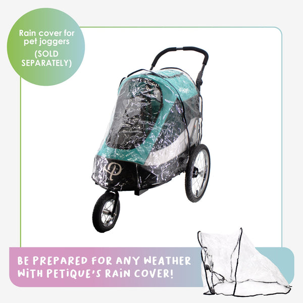 Petique Trailblazer Pet Stroller & Dog Bike Trailer incl. Free Rain Cover + Tow Bar-Pet Strollers-Petique- Silver Circle Pets