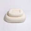 PillowVilla Bouclé Dog Bed PEBBLE-Dog Bed-PillowVilla- Silver Circle Pets