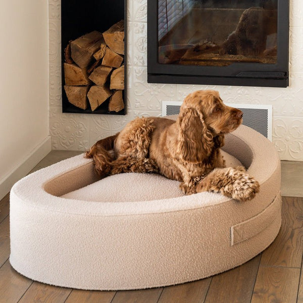 PillowVilla Casentino Wool Dog Bed CUDDLY BEAN-Dog Bed-PillowVilla- Silver Circle Pets