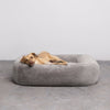PillowVilla Faux Fur Dog Bed PEBBLE-Dog Bed-PillowVilla- Silver Circle Pets