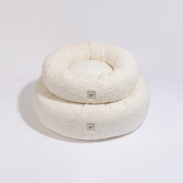 PillowVilla Faux Fur Dog Bed PUFFY-Dog Bed-PillowVilla- Silver Circle Pets