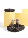 Settle Monochrome Bolster Dog Bed | Eco-Friendly | Hypoallergenic-Dog Beds-Settle- Silver Circle Pets