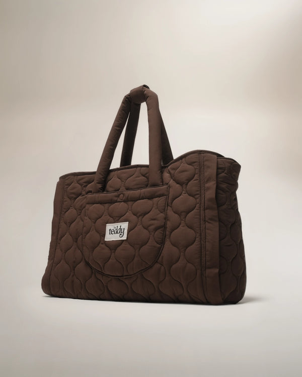 Brown By Teddy Quilted Settle Mat Tote with padded handles